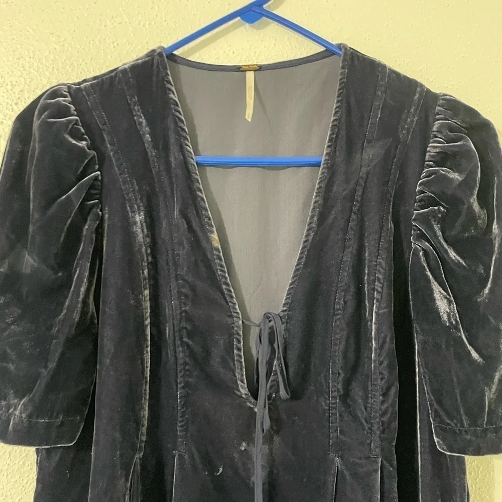 Free People Adele Velvet Tunic Top Size S/P